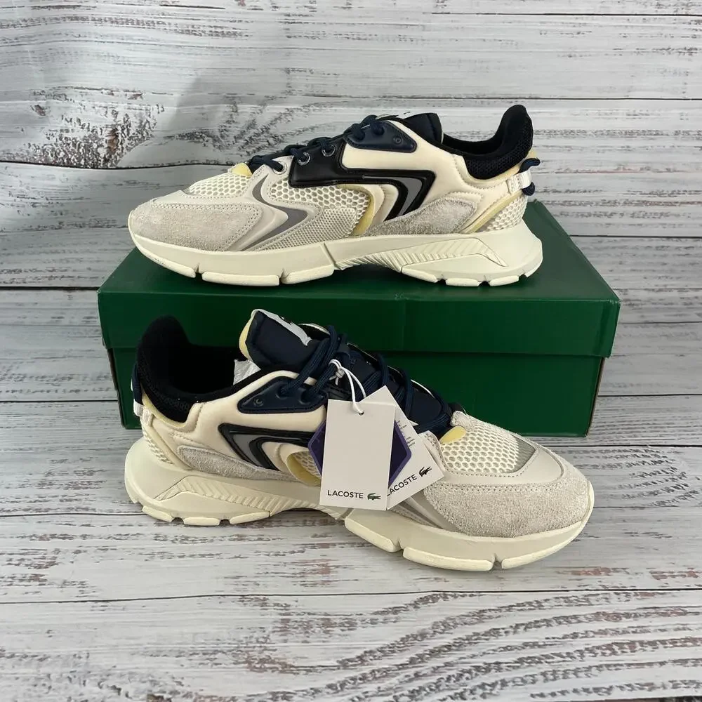 Lacoste L003 Neo Mens US 11 Sneakers Off White Black